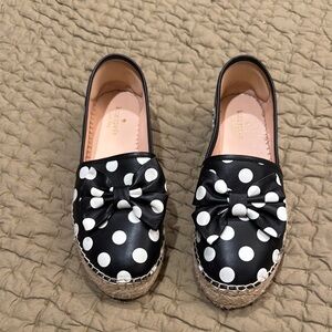 Kate Spade Black and White Polka Dot Flats size 8. Slip on